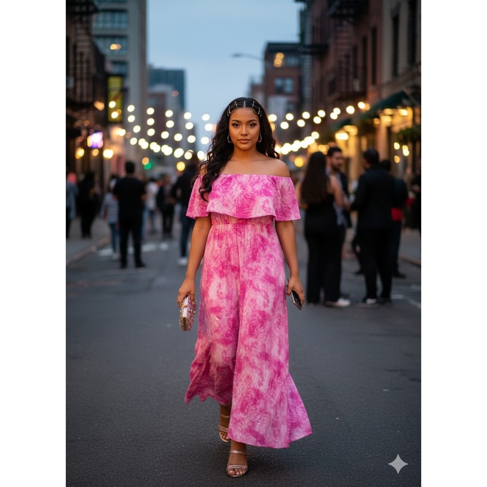 Japna Maxi Dress 100% On Or Off Shoulder. Coastal, Y2K, Cottagecore,...